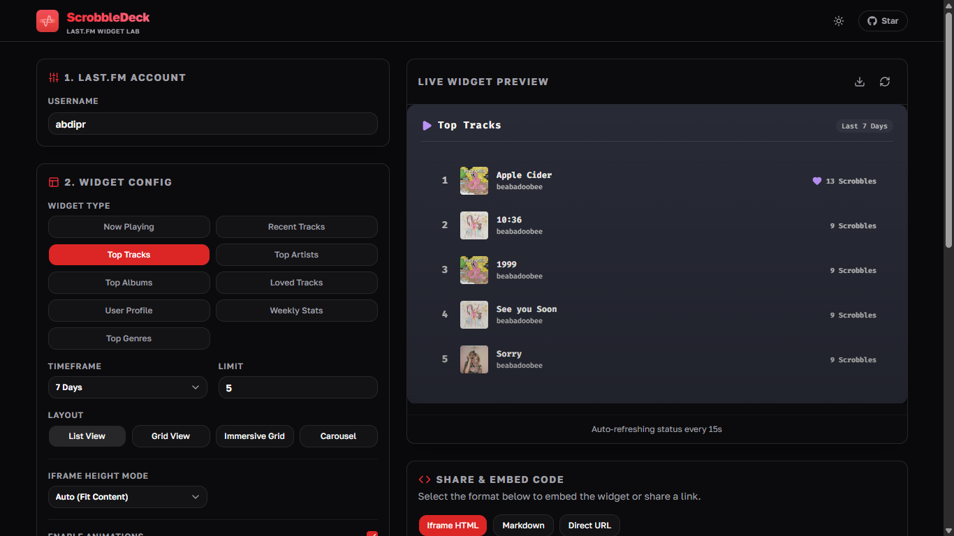ScrobbleDeck preview 2